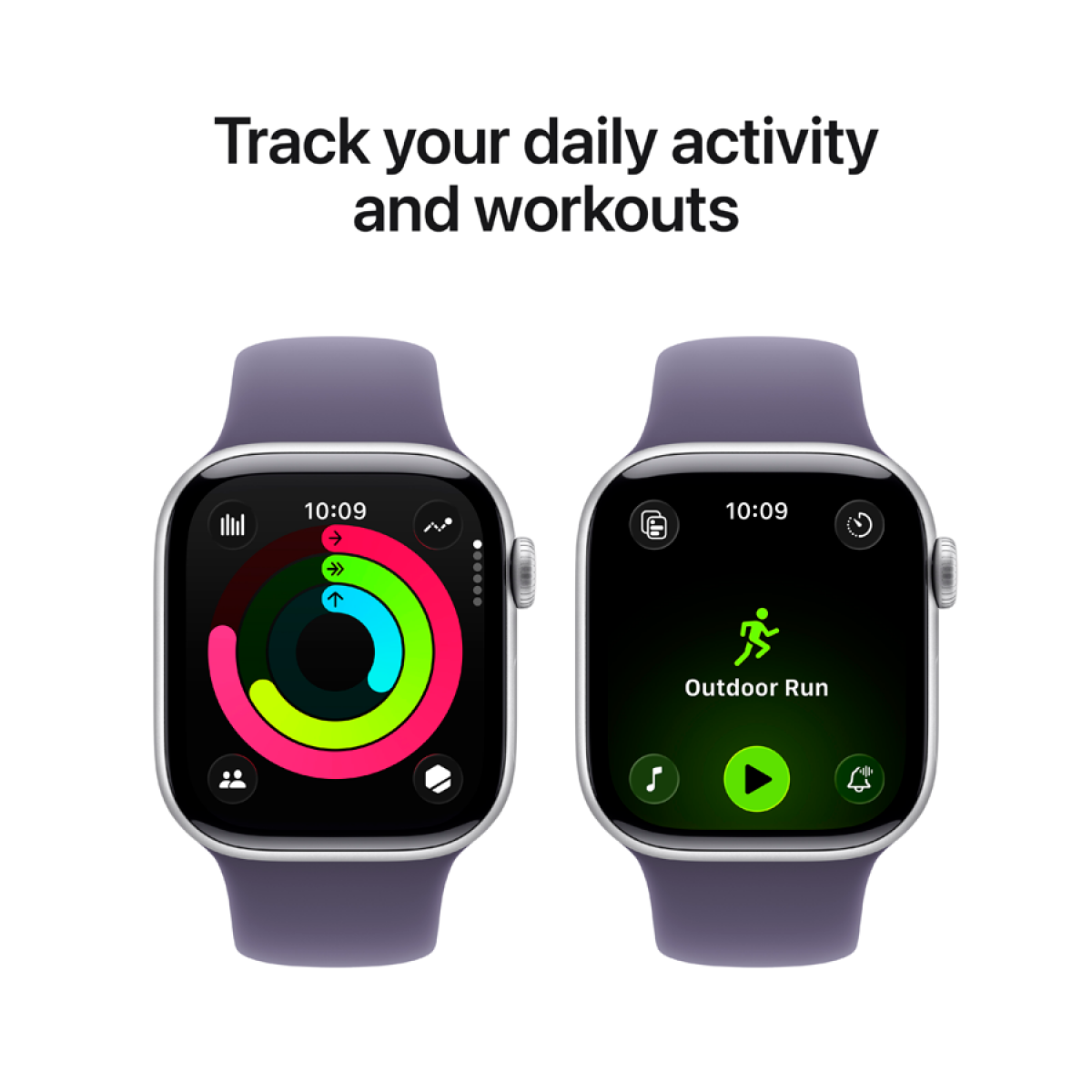 Apple Watch Series 11 GPS 42mm Silver Aluminium Case with Purple Fog Sport Band - S/M,Model A3331 - Image 8