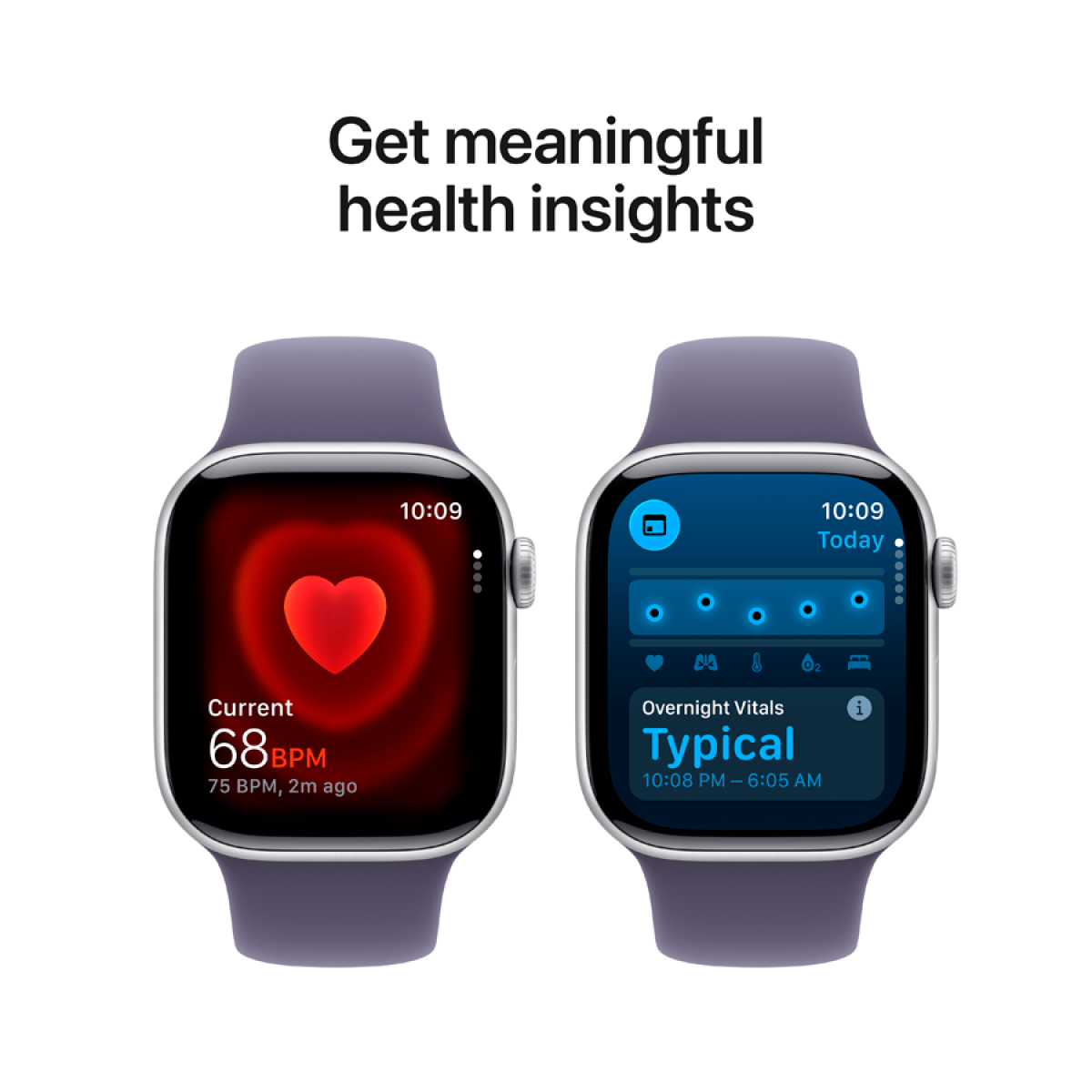 Apple Watch Series 11 GPS 42mm Silver Aluminium Case with Purple Fog Sport Band - S/M,Model A3331 - Image 9