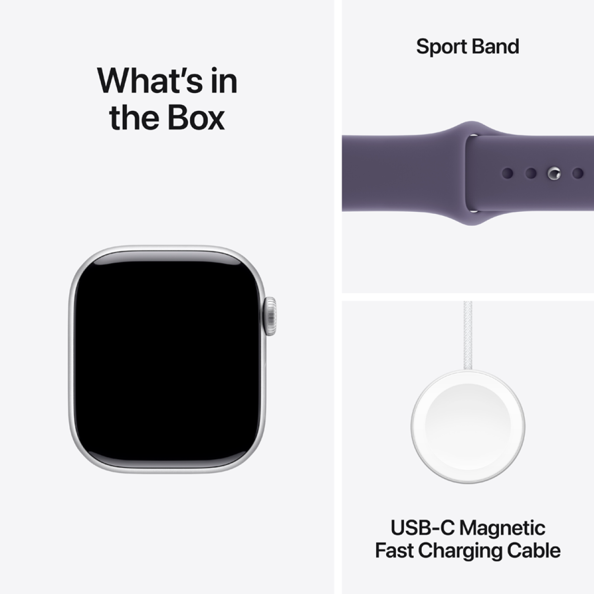 Apple Watch Series 11 GPS 42mm Silver Aluminium Case with Purple Fog Sport Band - S/M,Model A3331 - Image 12