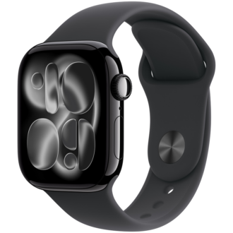 Apple Watch Series 11 GPS 42mm Jet Black Aluminium Case with Black Sport Band - S/M,Model A3331